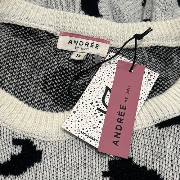 NEW Andree by Unit Leopard Print Woolblend Comfy Oversized Sweater Size 1X - Picture 6 of 9